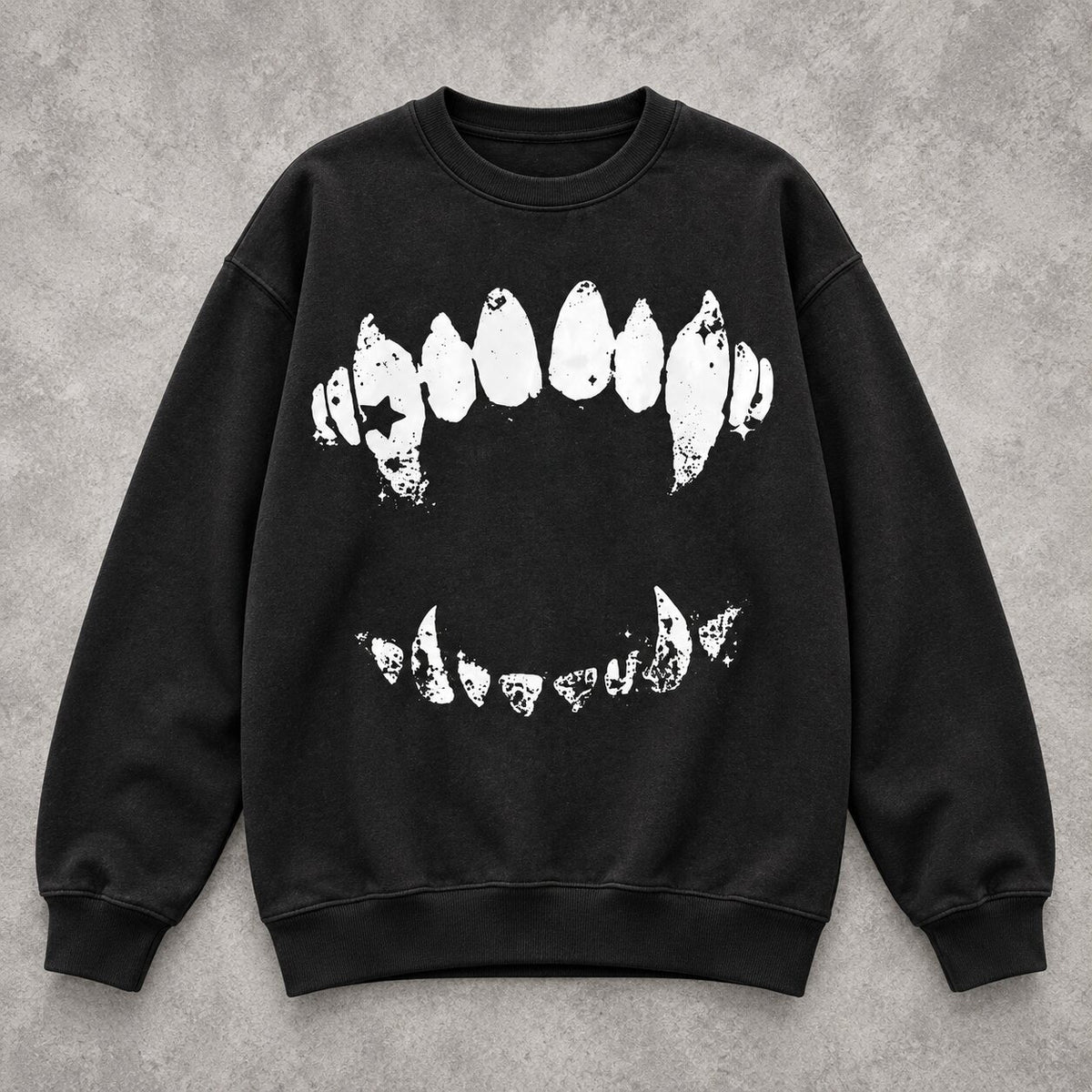 Vintage Vampire Fangs T-Shirt/Sweatshirt/Hoodie – Gothic Horror Bite Graphic Washed Tee