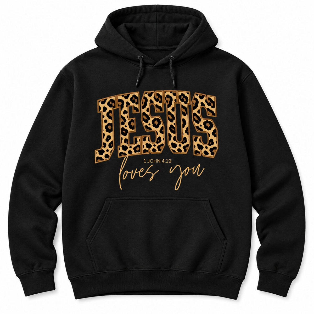 Jesus Loves You Leopard Print T-Shirt/Sweatshirt/Hoodie – Trendy Christian Faith Graphic Tee for Women