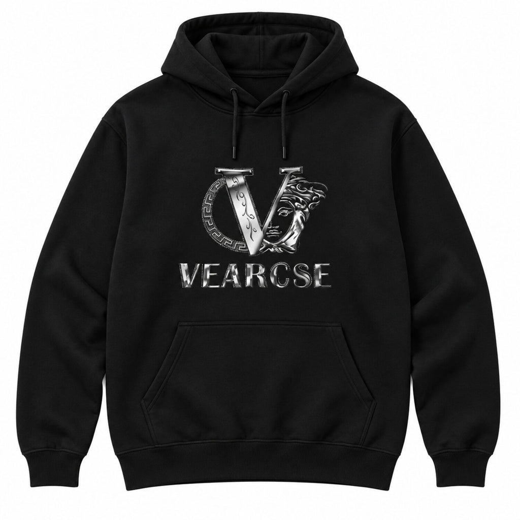 Men's Metallic Silver Graphic T-Shirt/Sweatshirt/Hoodie – Black Luxury Streetwear Tee