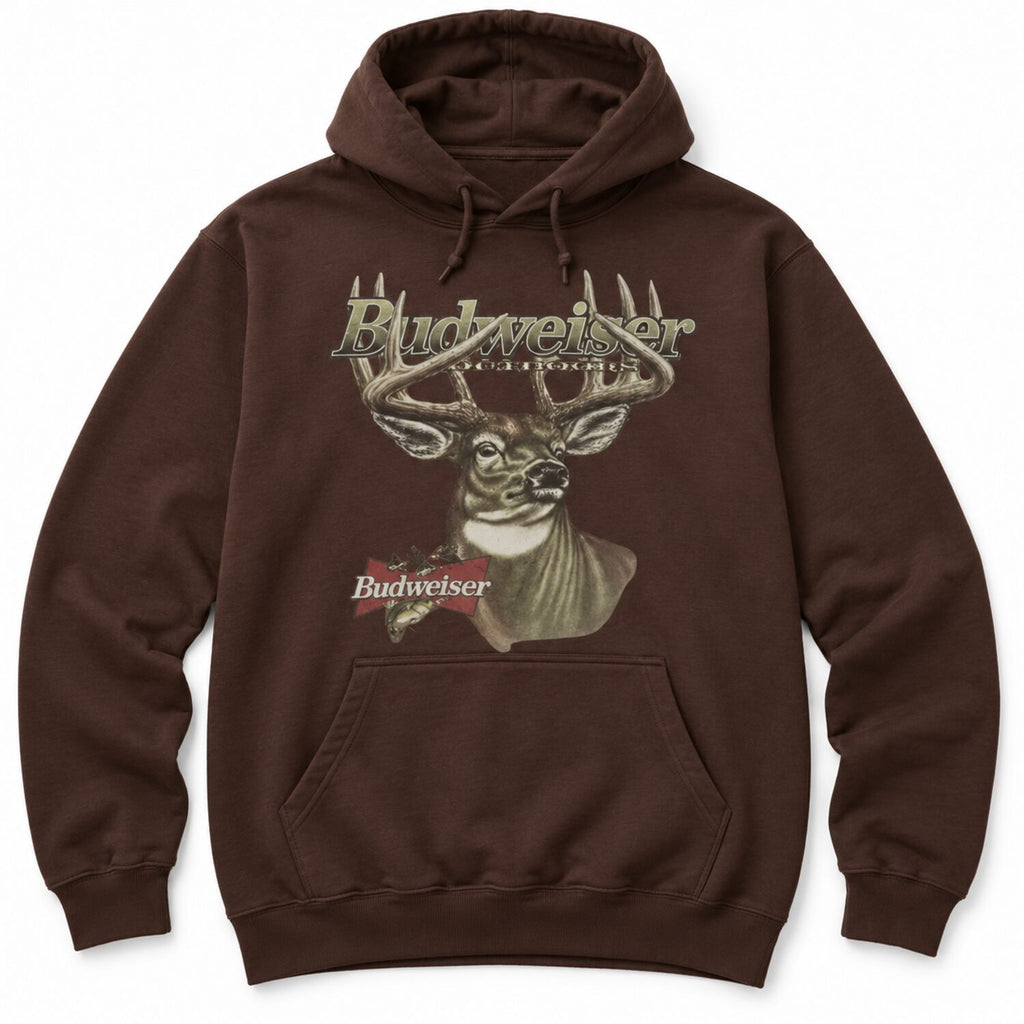 Vintage Budweiser Deer Graphic T-Shirt/Sweatshirt/Hoodie – Retro Americana Brown Western Tee