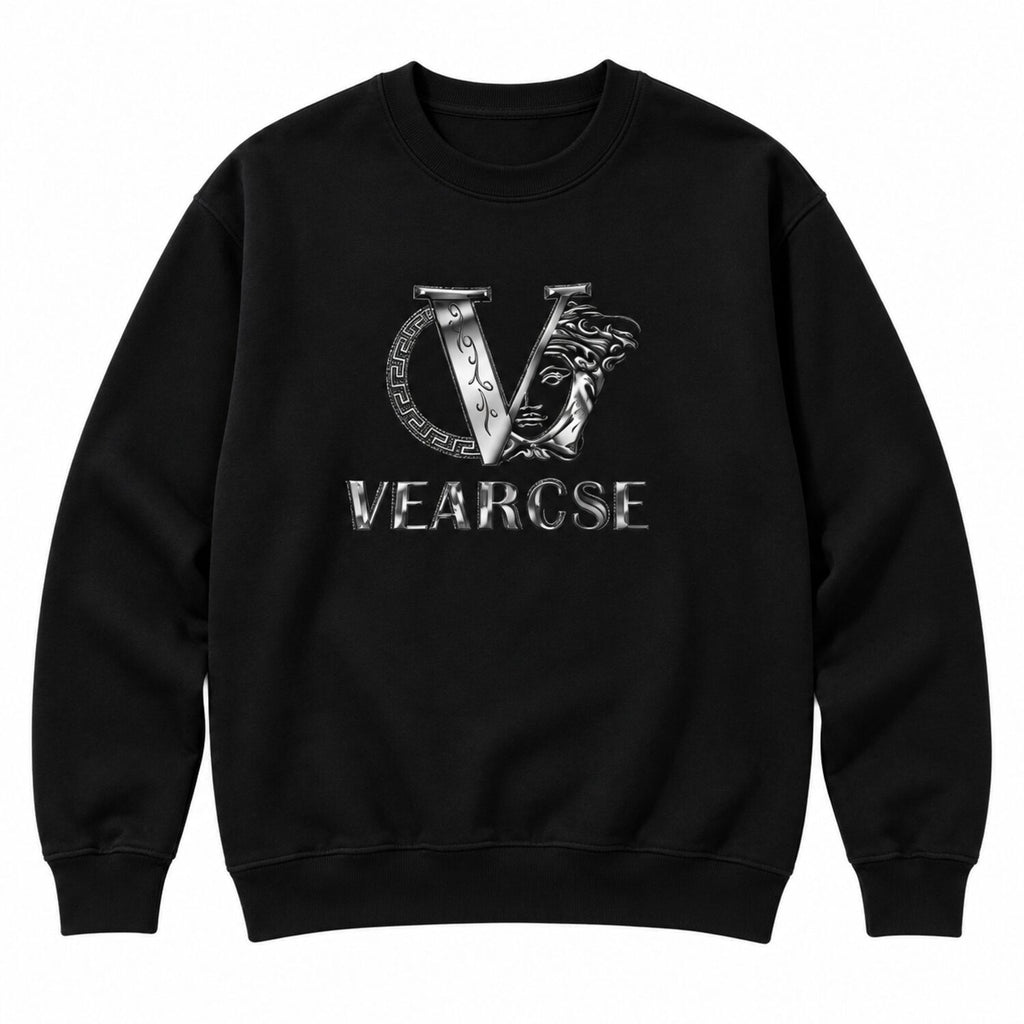 Men's Metallic Silver Graphic T-Shirt/Sweatshirt/Hoodie – Black Luxury Streetwear Tee