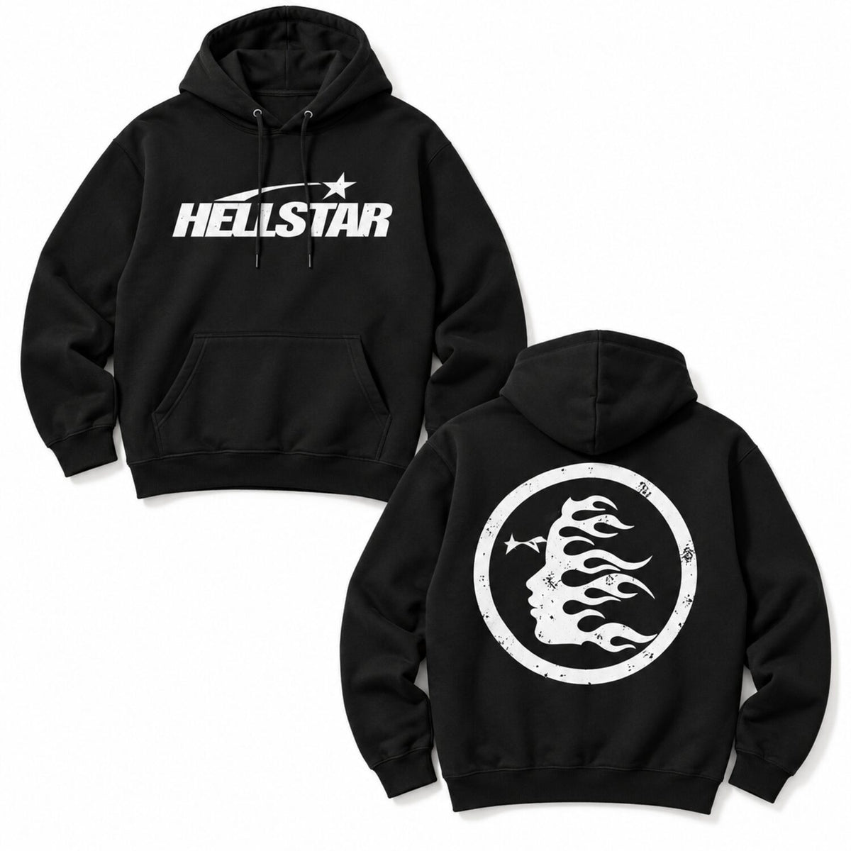 Hellstar Flame Graphic T-Shirt/Sweatshirt/Hoodie – Double-Sided Gothic Streetwear Tee