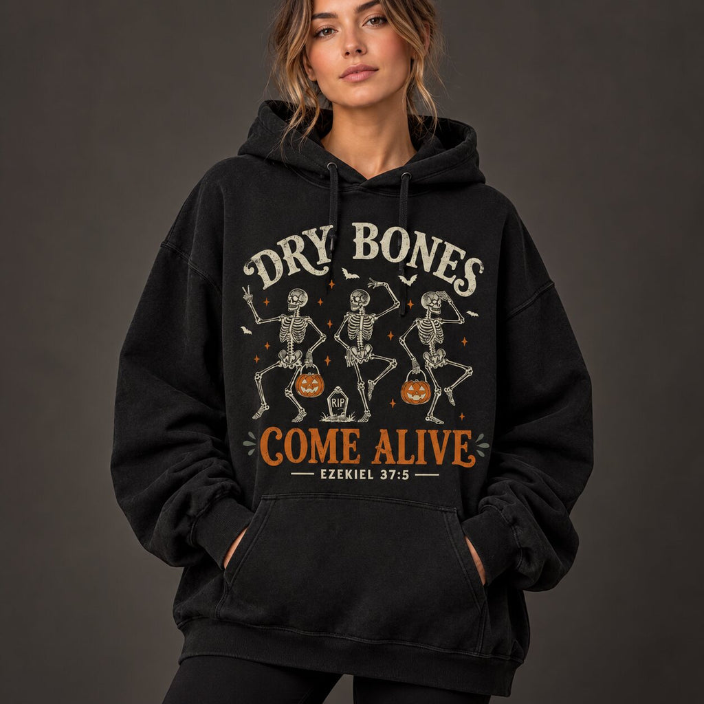 Dry Bones Come Alive Christian Halloween Shirt/Sweatshirt/Hoodie – Ezekiel 37:5 Skeleton Graphic Tee