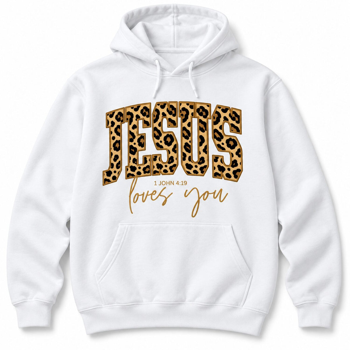 Jesus Loves You Leopard Print T-Shirt/Sweatshirt/Hoodie – Trendy Christian Faith Graphic Tee for Women