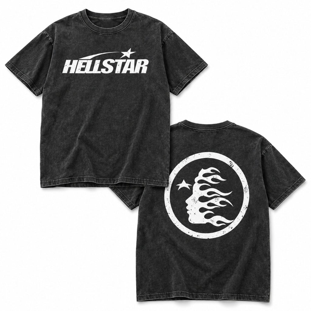 Hellstar Flame Graphic T-Shirt/Sweatshirt/Hoodie – Double-Sided Gothic Streetwear Tee