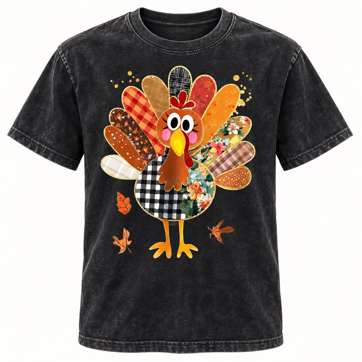 Women's Cute Patchwork Turkey T-Shirt/Sweatshirt/Hoodie – Thanksgiving Fall Graphic Tee