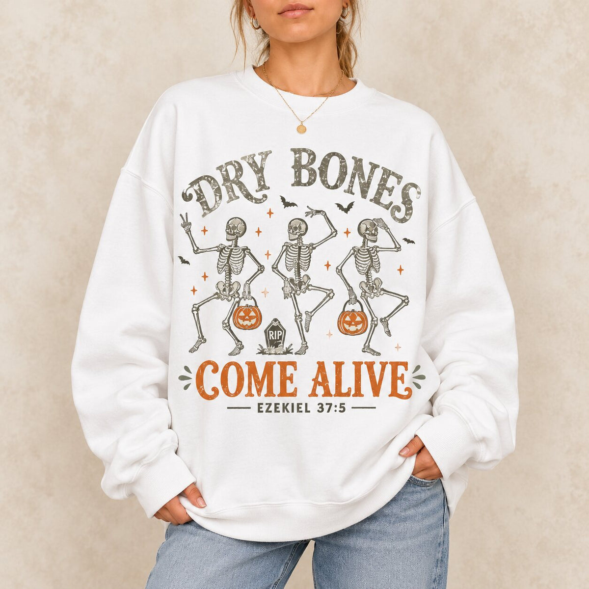 Dry Bones Come Alive Christian Halloween Shirt/Sweatshirt/Hoodie – Ezekiel 37:5 Skeleton Graphic Tee