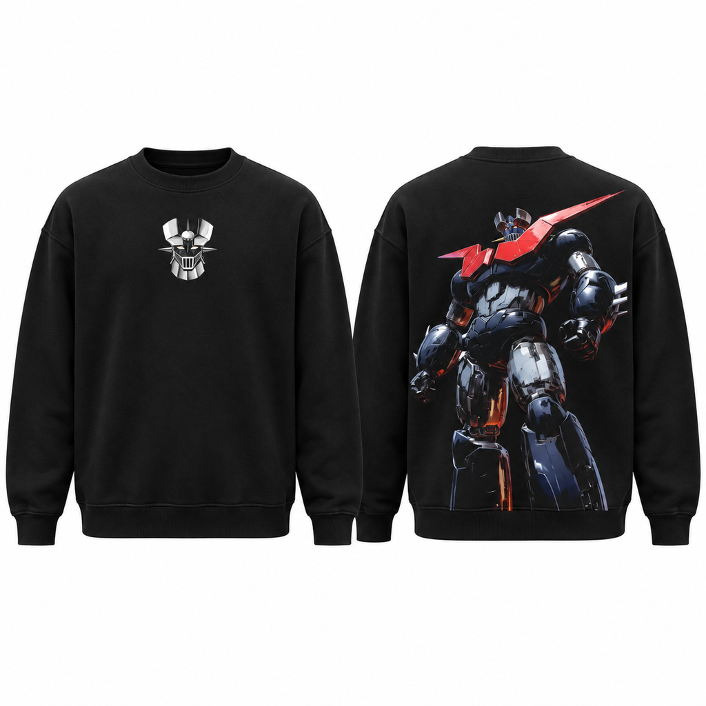 Mazinger Z Mecha Graphic T-Shirt/Sweatshirt/Hoodie – Vintage Washed Oversized Robot Anime Tee