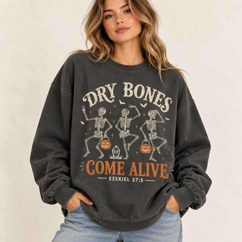 Dry Bones Come Alive Christian Halloween Shirt/Sweatshirt/Hoodie – Ezekiel 37:5 Skeleton Graphic Tee