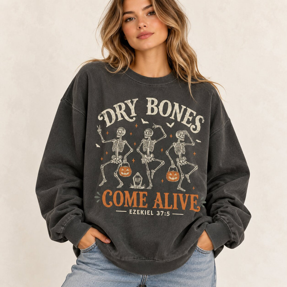 Dry Bones Come Alive Christian Halloween Shirt/Sweatshirt/Hoodie – Ezekiel 37:5 Skeleton Graphic Tee