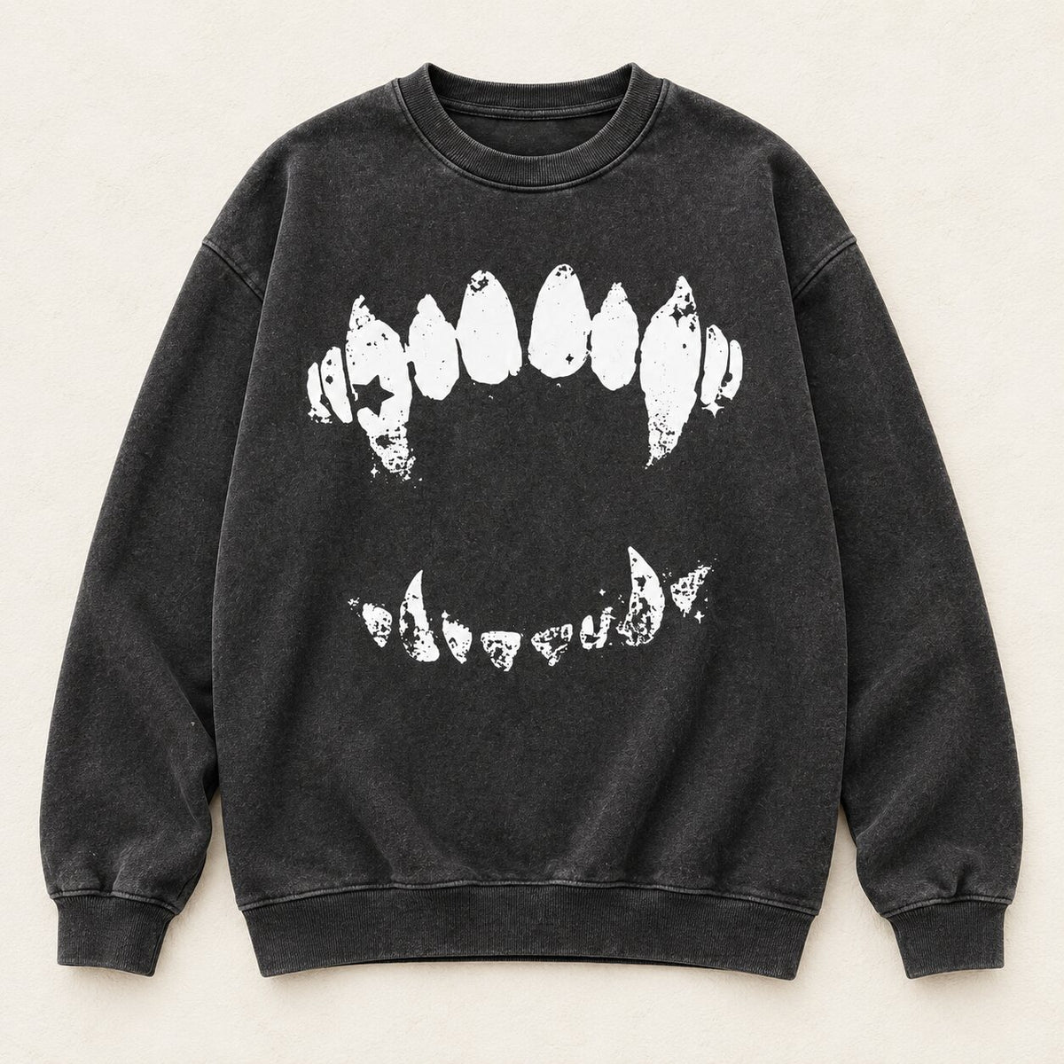 Vintage Vampire Fangs T-Shirt/Sweatshirt/Hoodie – Gothic Horror Bite Graphic Washed Tee
