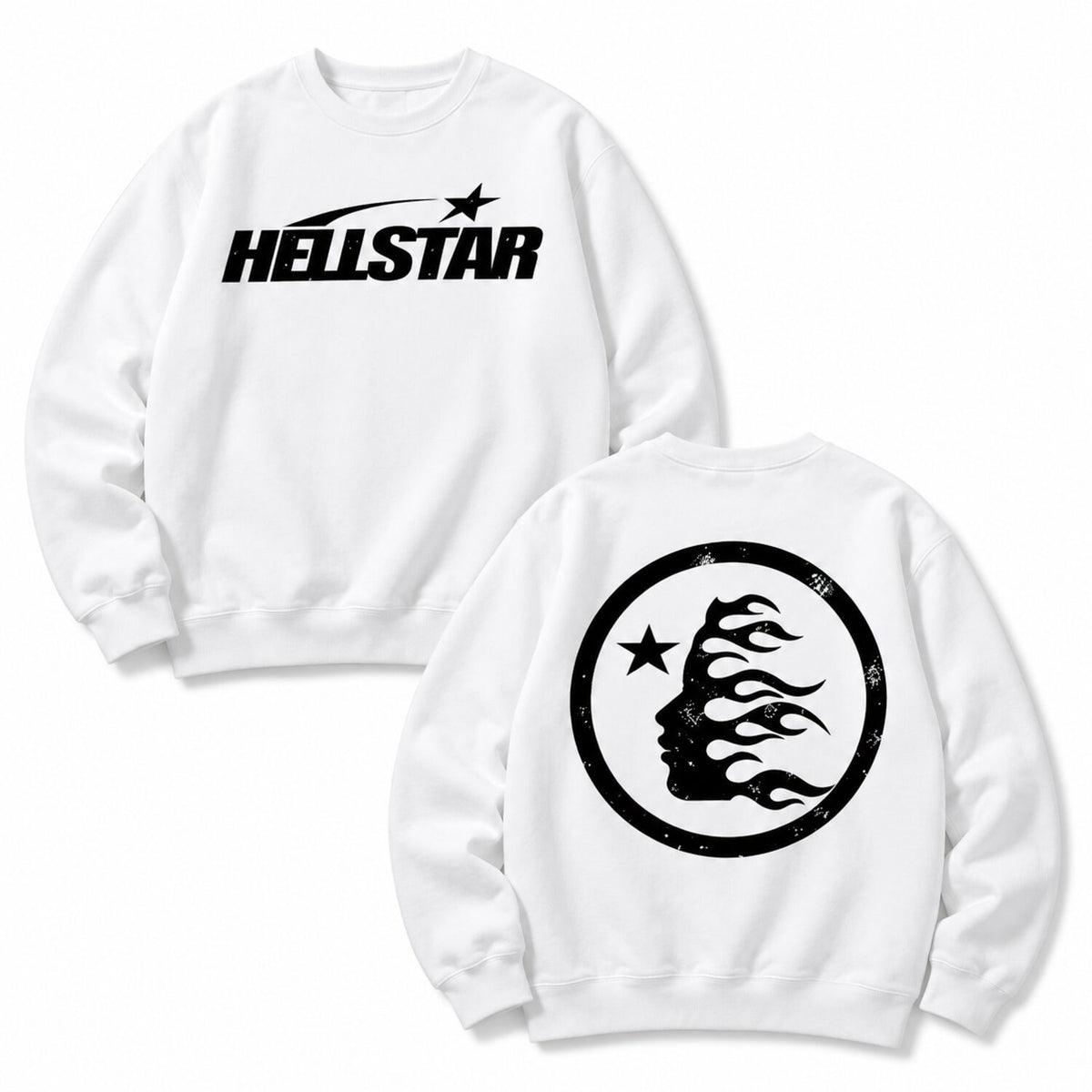 Hellstar Flame Graphic T-Shirt/Sweatshirt/Hoodie – Double-Sided Gothic Streetwear Tee
