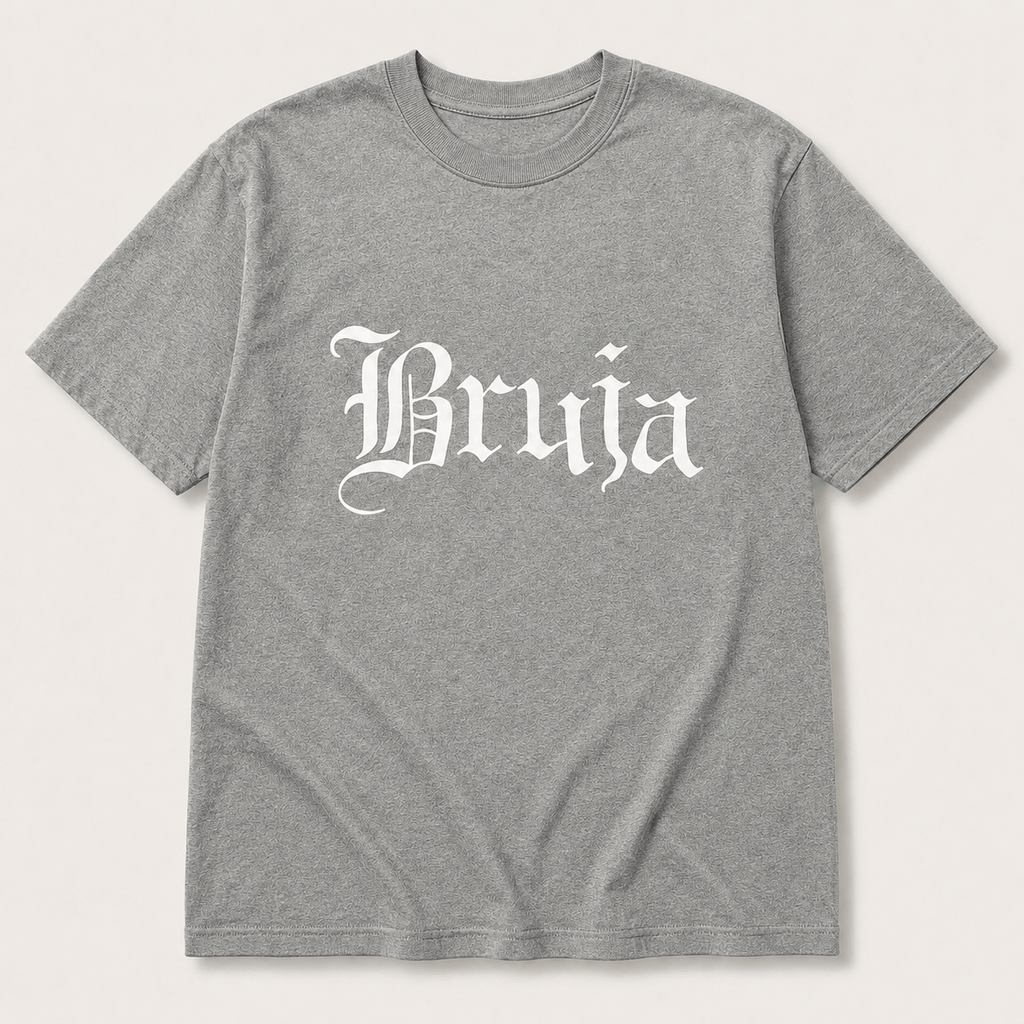 Bruja Graphic T-Shirt, Sweatshirt & Hoodie – Gothic Witchy Letter Print, Latina Halloween Spooky Season Apparel