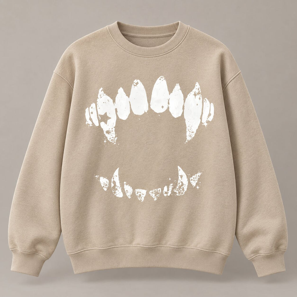 Vintage Vampire Fangs T-Shirt/Sweatshirt/Hoodie – Gothic Horror Bite Graphic Washed Tee