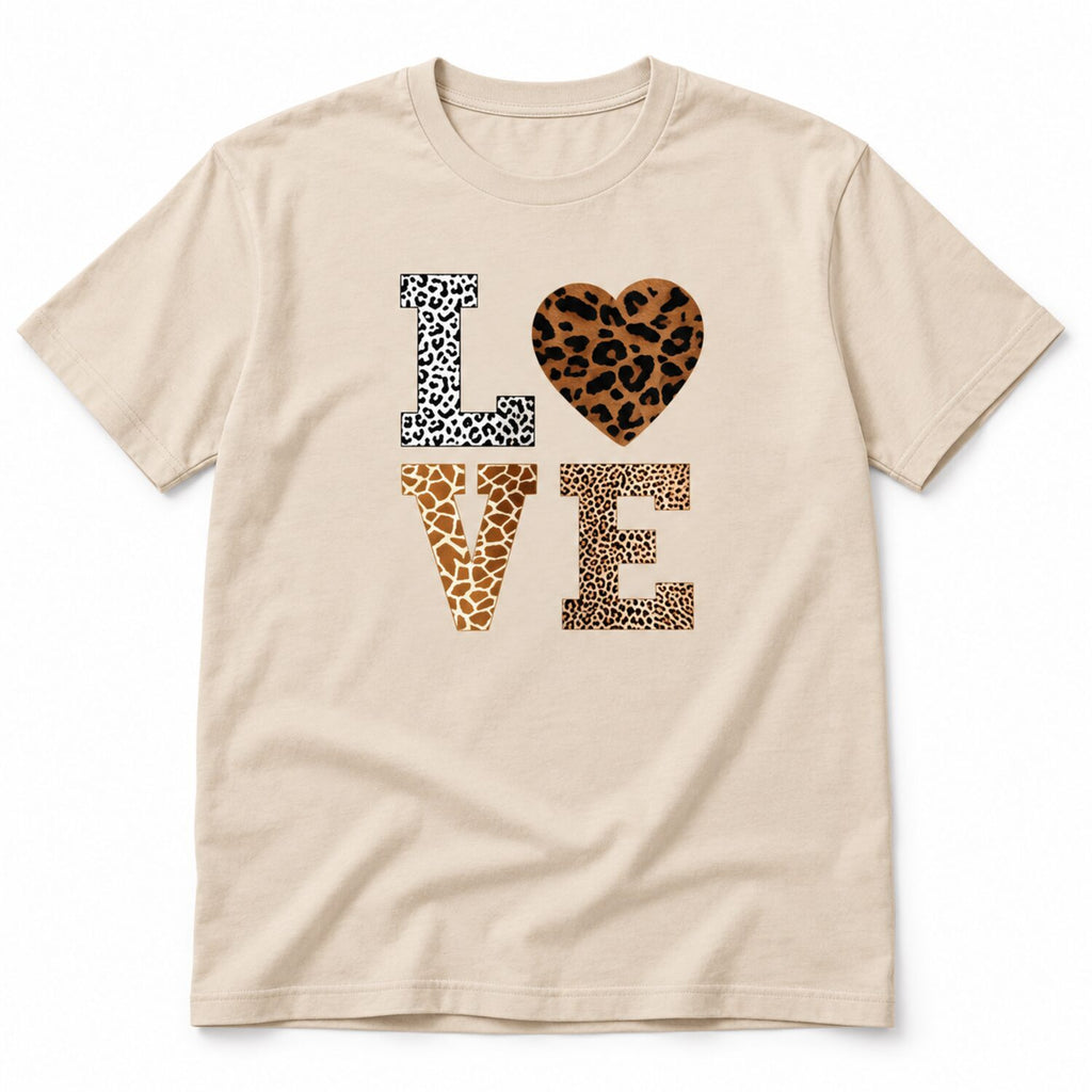 Leopard Print LOVE Long Sleeve Shirt/Sweatshirt/Hoodie – Women's Red Heart Graphic Casual Top