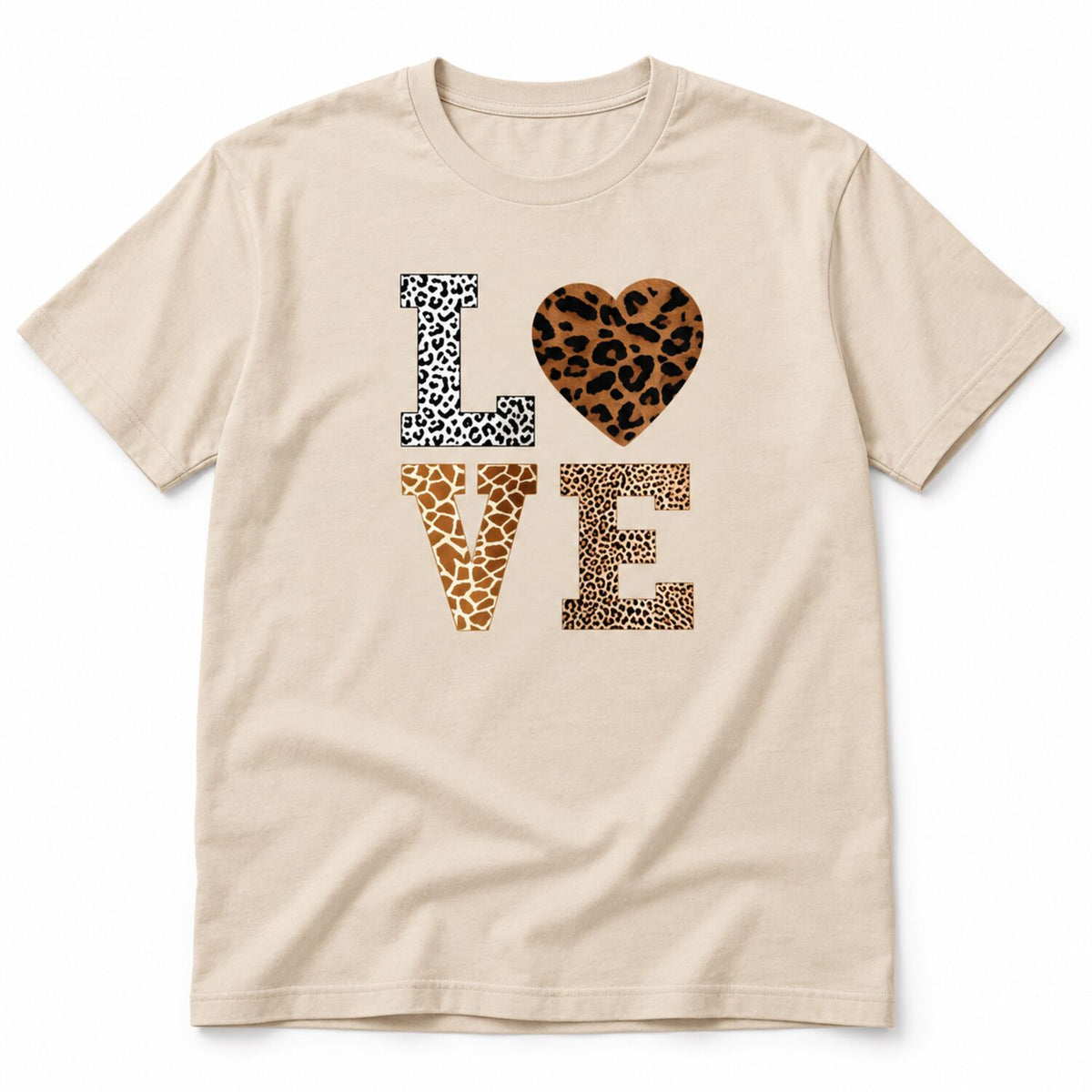 Leopard Print LOVE Long Sleeve Shirt/Sweatshirt/Hoodie – Women's Red Heart Graphic Casual Top