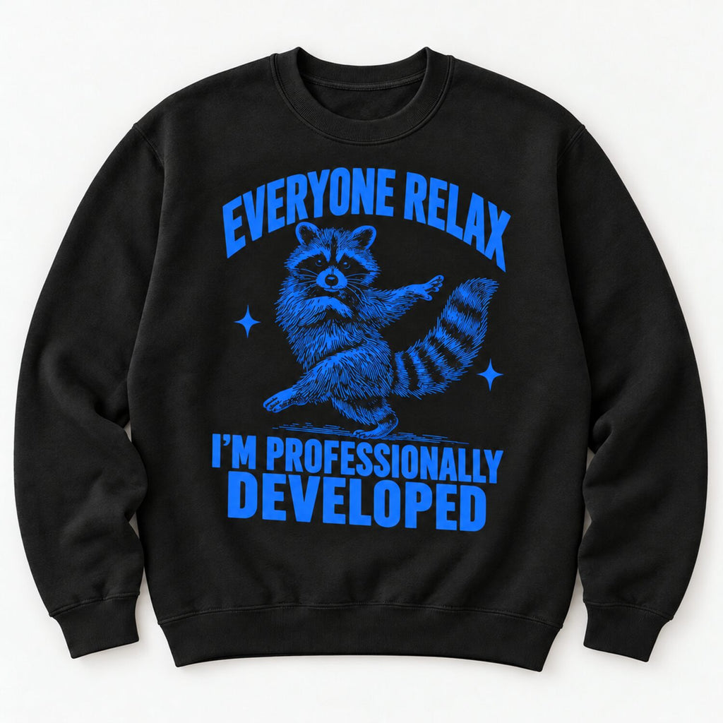 Everyone Relax I'm Professionally Developed Raccoon T-Shirt/Sweatshirt/Hoodie – Funny Teacher Tee