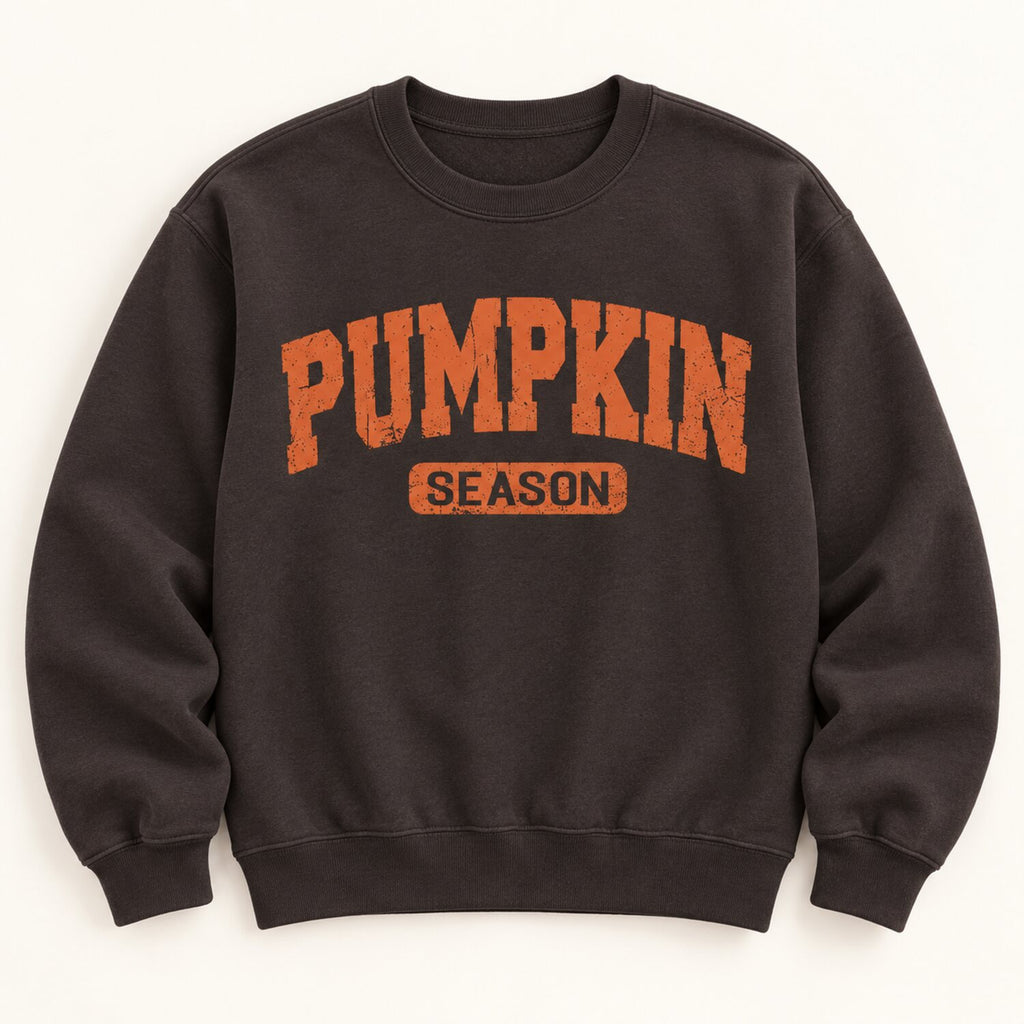 Pumpkin Season Sweatshirt/Hoodie/T-Shirt – Retro Varsity Fall Graphic Crewneck for Women