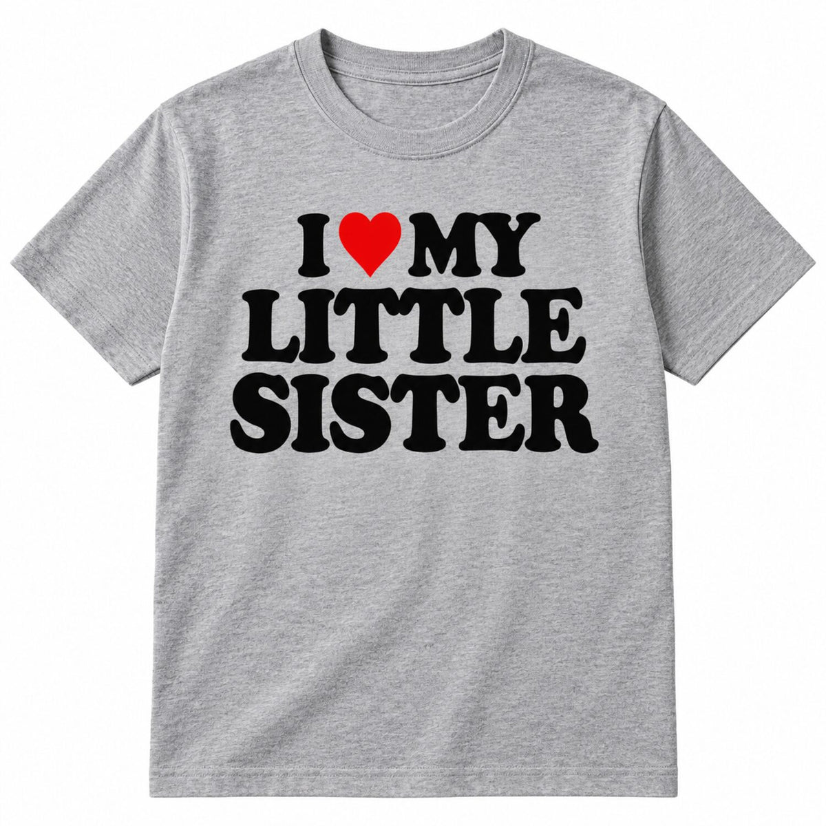 I Love My Little Sister T-Shirt/Sweatshirt/Hoodie – Retro Heart Graphic Tee, Cute Sibling Love Gift
