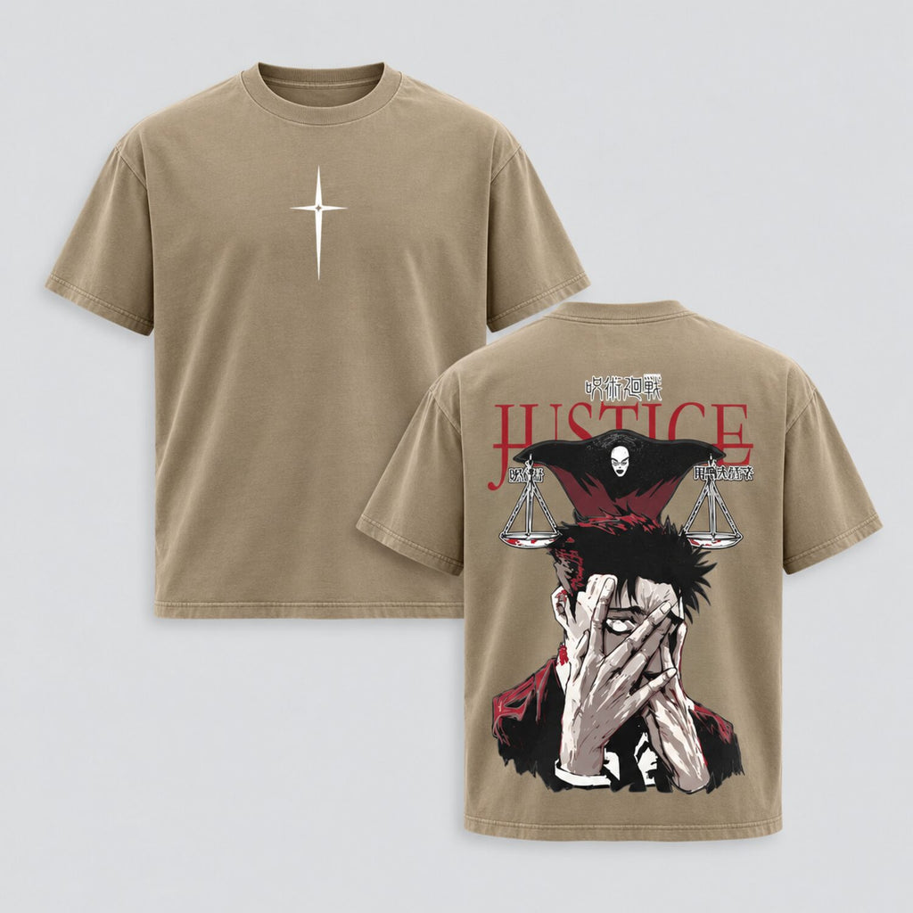 Hiromi Higuruma Justice Washed T-Shirt/Sweatshirt/Hoodie – Jujutsu Kaisen Vintage Anime Streetwear Tee