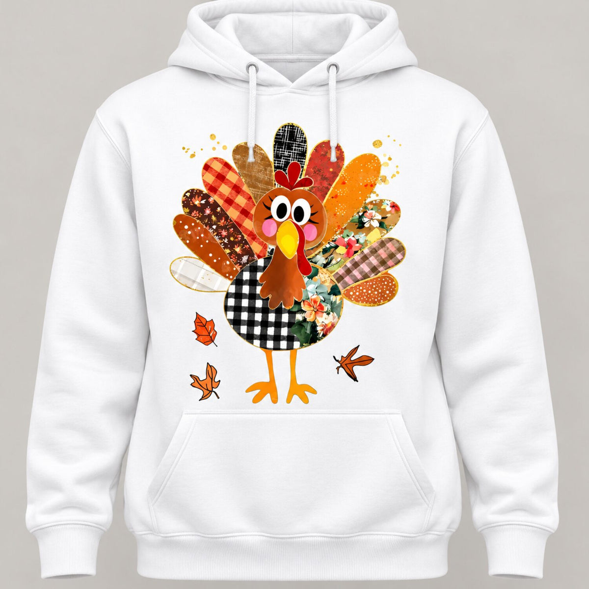 Women's Cute Patchwork Turkey T-Shirt/Sweatshirt/Hoodie – Thanksgiving Fall Graphic Tee