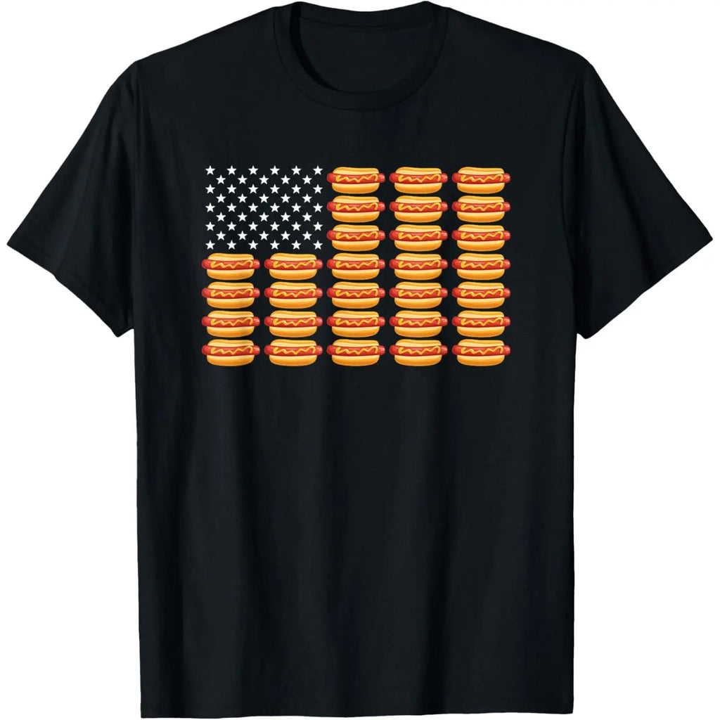 Funny Hot Dog American Flag July 4th Summer BBQ T-Shirt/Sweatshirt/Hoodie
