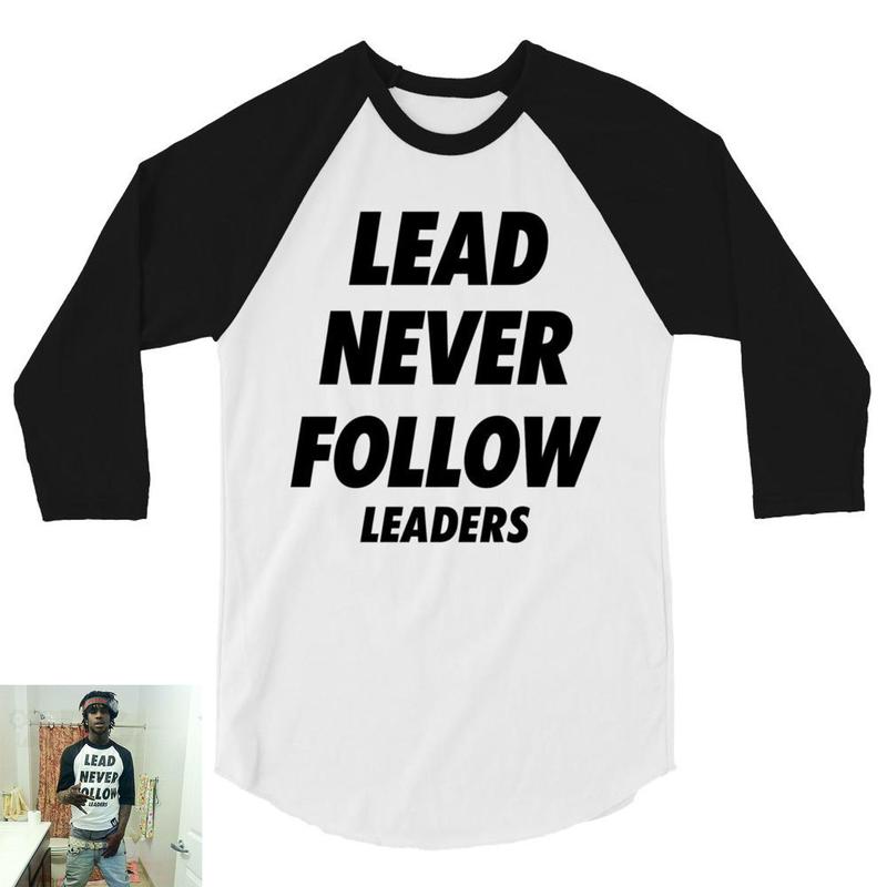Lead Never Follow Graphic 3/4 Sleeve Raglan Baseball T-Shirt – Bold Statement Streetwear