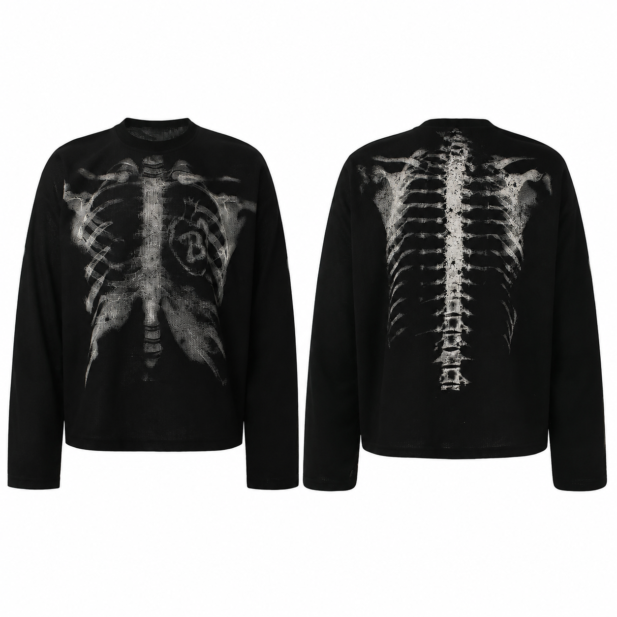 Gothic X-Ray Skeleton Long Sleeve Shirt/Hoodie/T-Shirt | Y2K Dark Streetwear