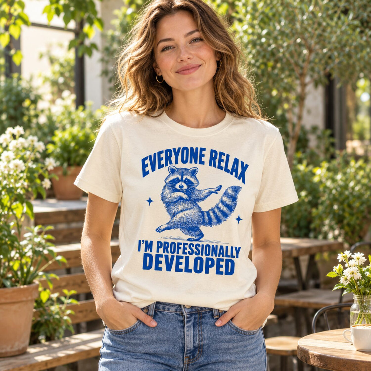 Everyone Relax I'm Professionally Developed Raccoon T-Shirt/Sweatshirt/Hoodie – Funny Teacher Tee
