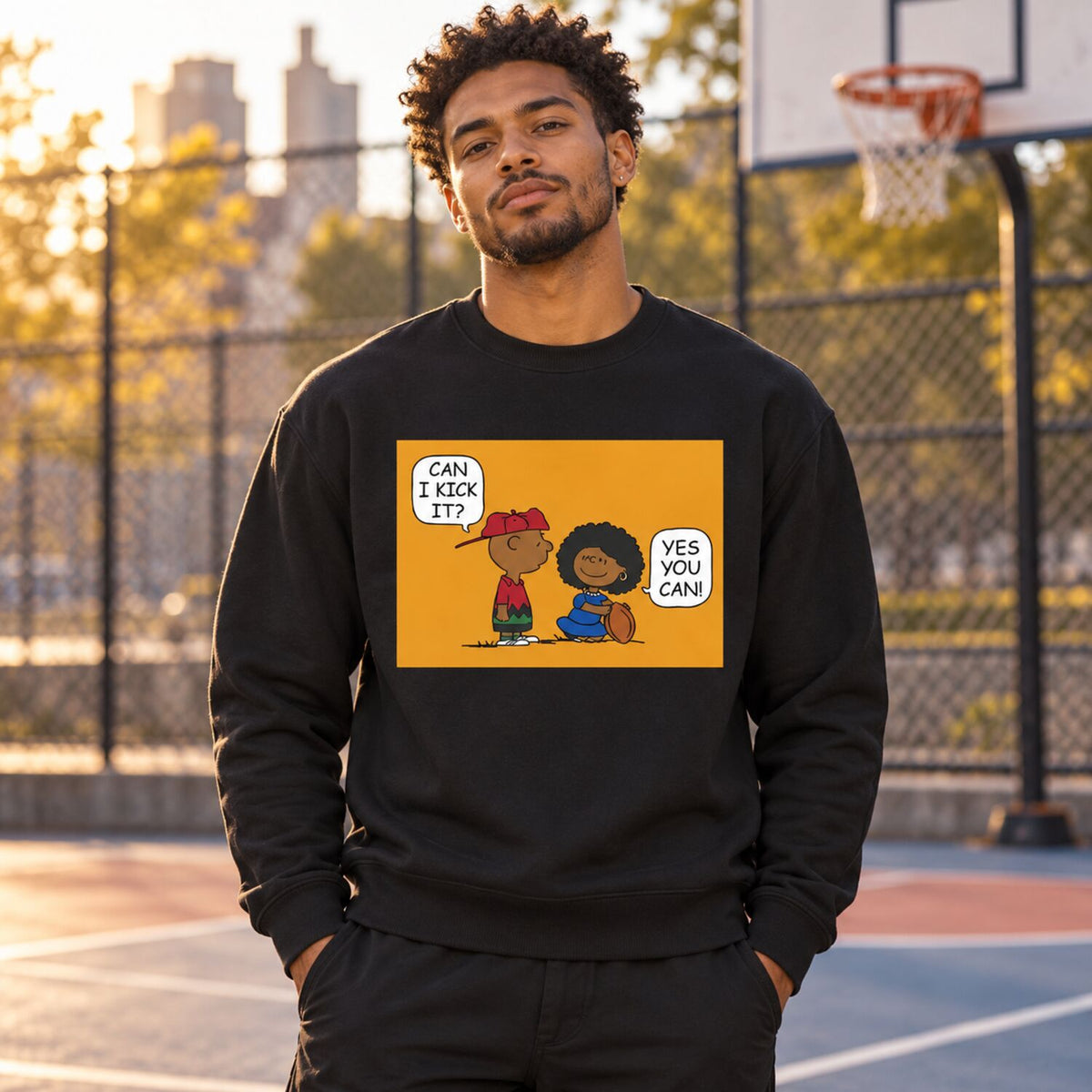 Can I Kick It? Retro Cartoon Graphic T-Shirt/Sweatshirt/Hoodie – 90s Hip-Hop Streetwear Tee