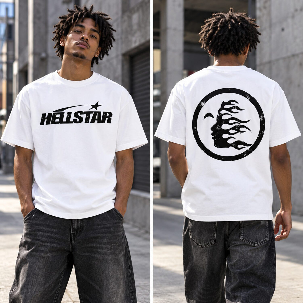 Hellstar Flame Graphic T-Shirt/Sweatshirt/Hoodie – Double-Sided Gothic Streetwear Tee