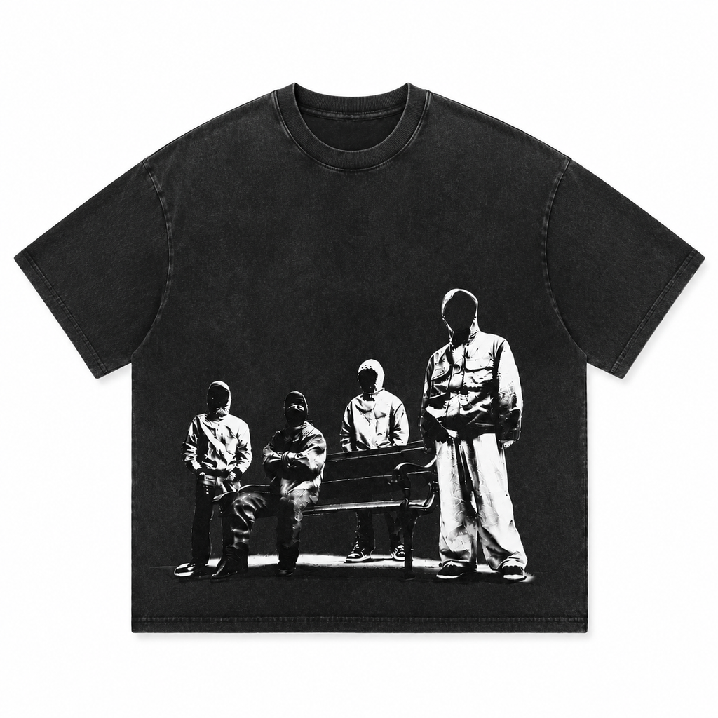 Men's Heavyweight Graphic Tee/Hoodie/Sweatshirt – Oversized Boxy Fit Streetwear T-Shirt