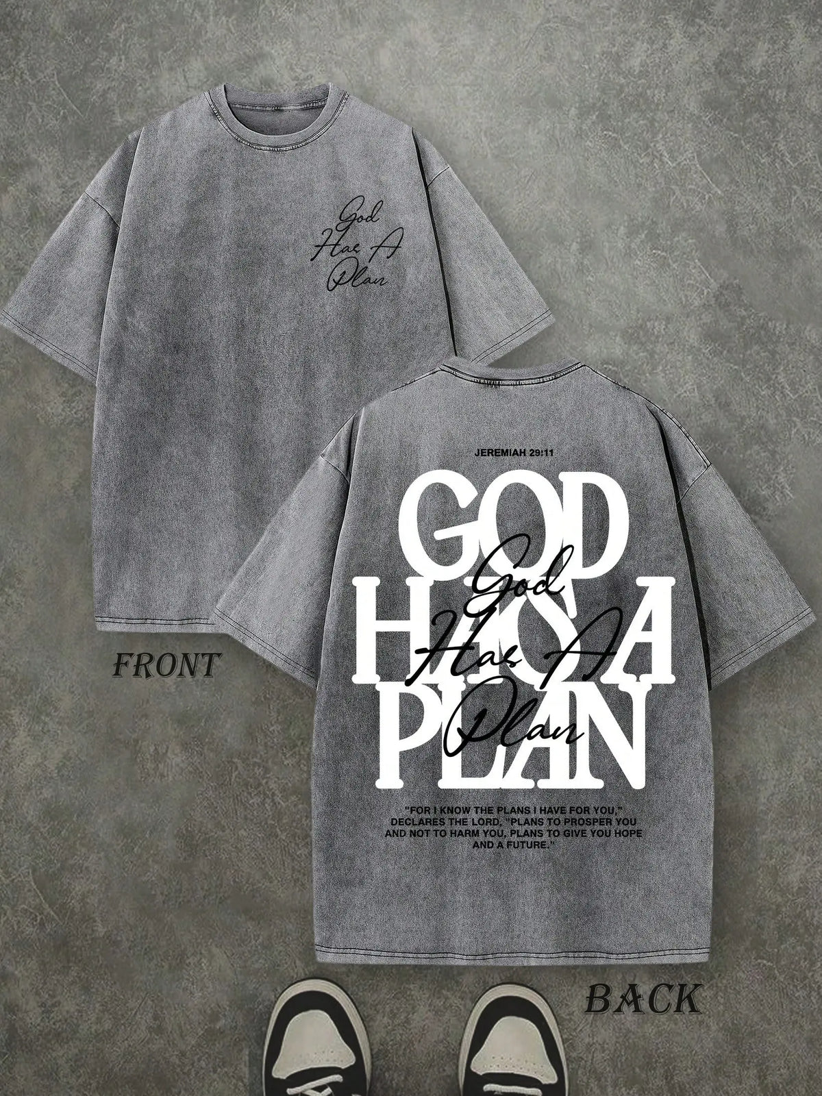 God Has a Plan T-Shirt/Sweatshirt/Hoodie – Jeremiah 29:11 Christian Vintage Washed Front & Back Graphic Tee