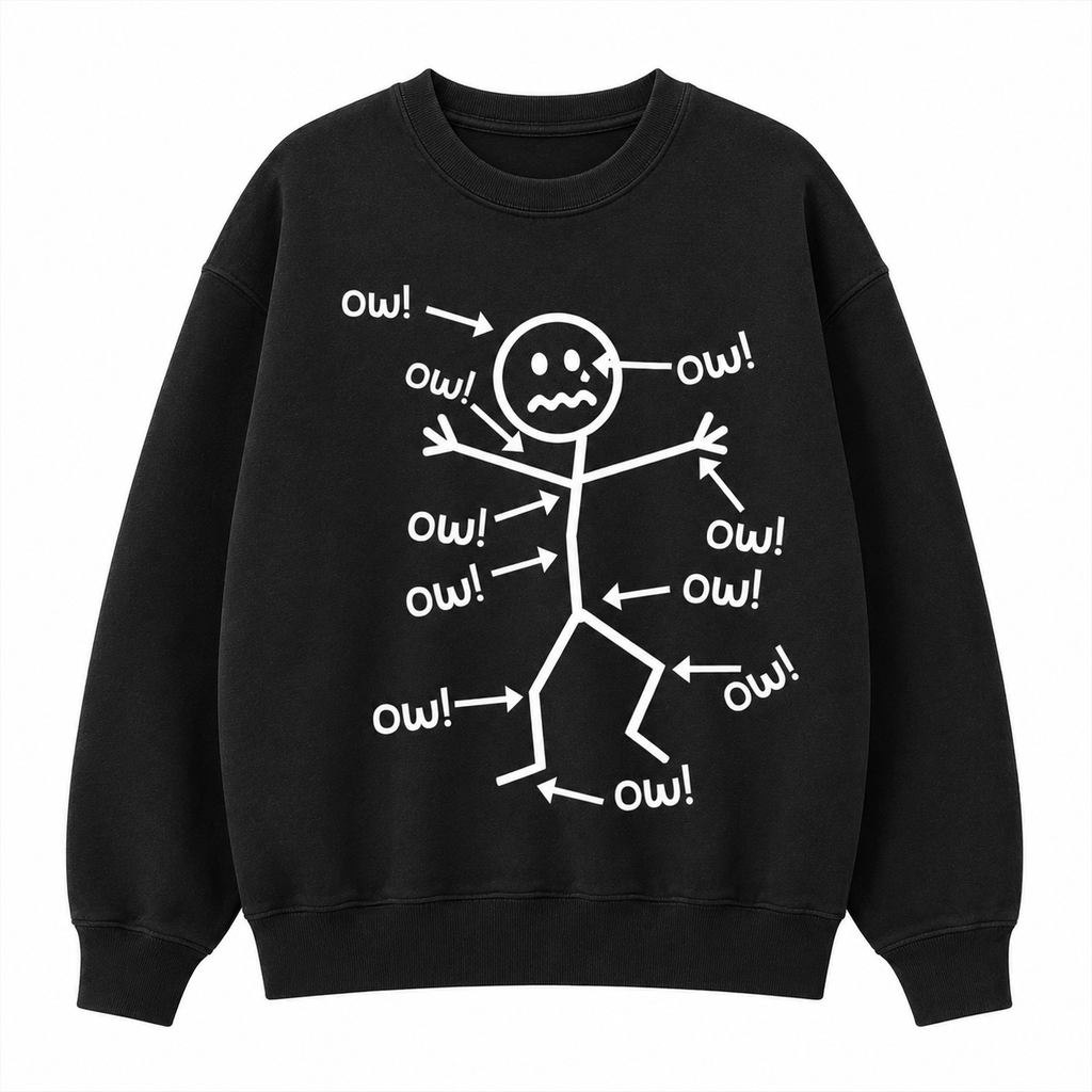 Everything Hurts Funny Stick Figure t-shirt/Sweatshirt/Hoodie