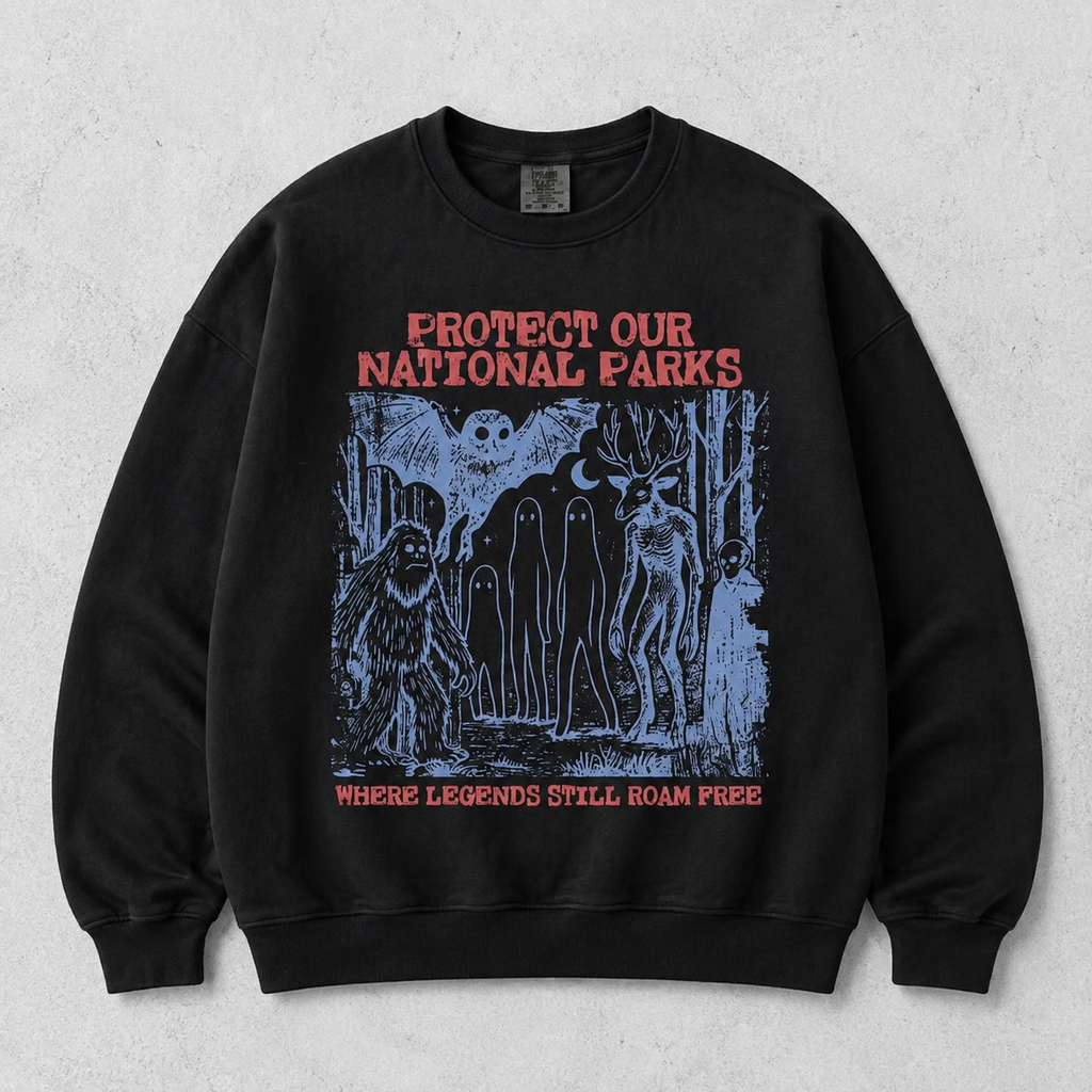 Vintage Cryptid National Park Tee/Sweatshirt/Hoodie – Retro Outdoor Adventure Graphic Shirt