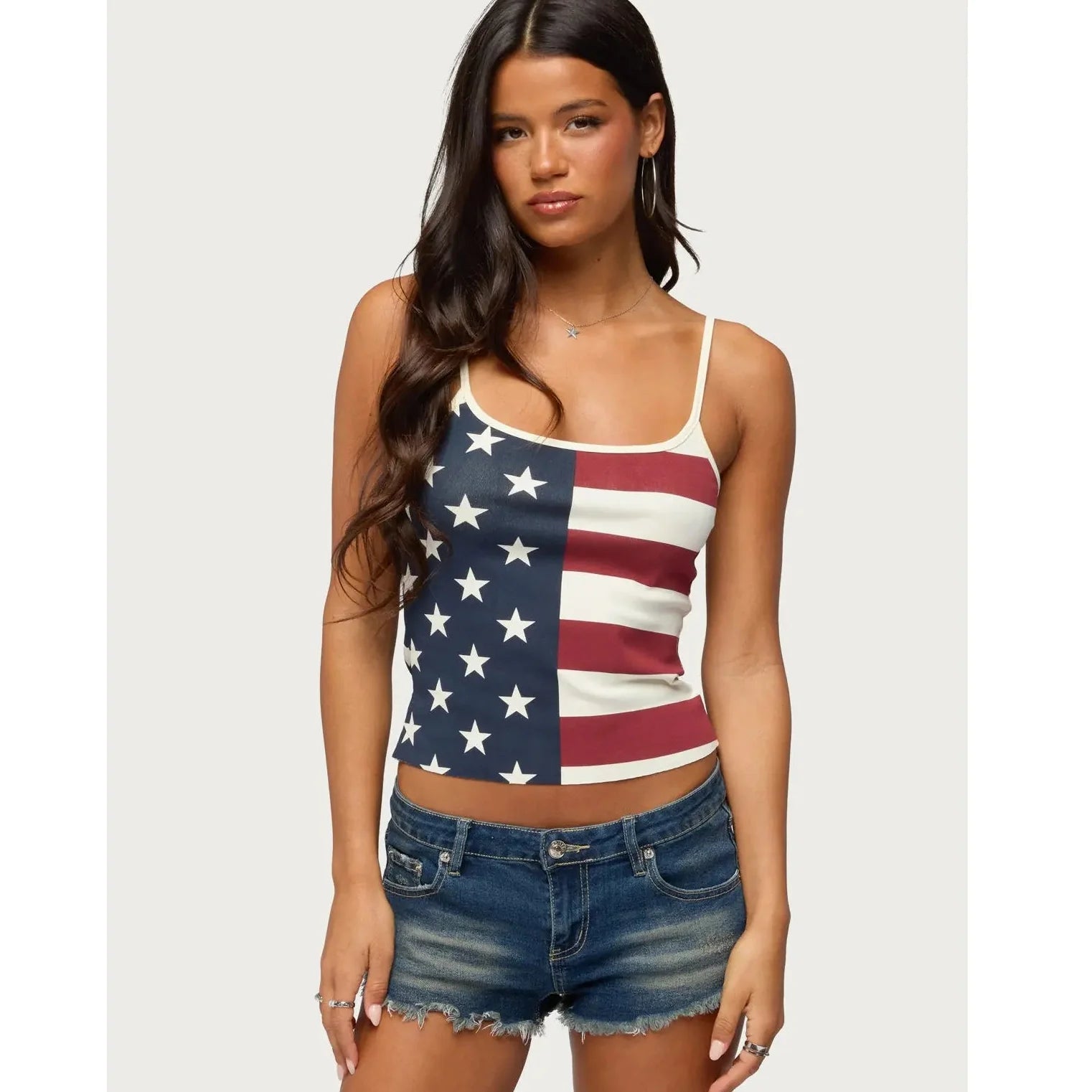Vintage USA Flag Crop Tank - Stars. Stripes. Summer.🏖️