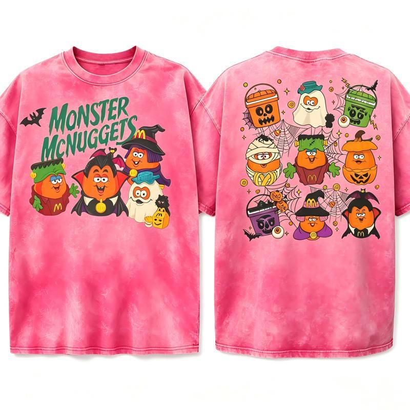 Monster McNugget Buddies Halloween T-Shirt, Sweatshirt & Hoodie – Cute Spooky Characters 2-Sided Graphic Print