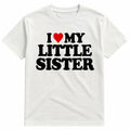 I Love My Little Sister T-Shirt/Sweatshirt/Hoodie – Retro Heart Graphic Tee, Cute Sibling Love Gift