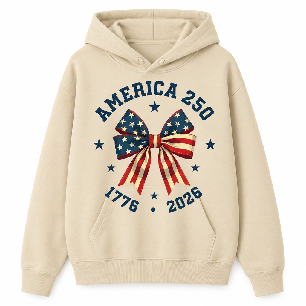 America 250 Bow T-Shirt/Sweatshirt/Hoodie 🇺🇸 – Patriotic Coquette Graphic Tee