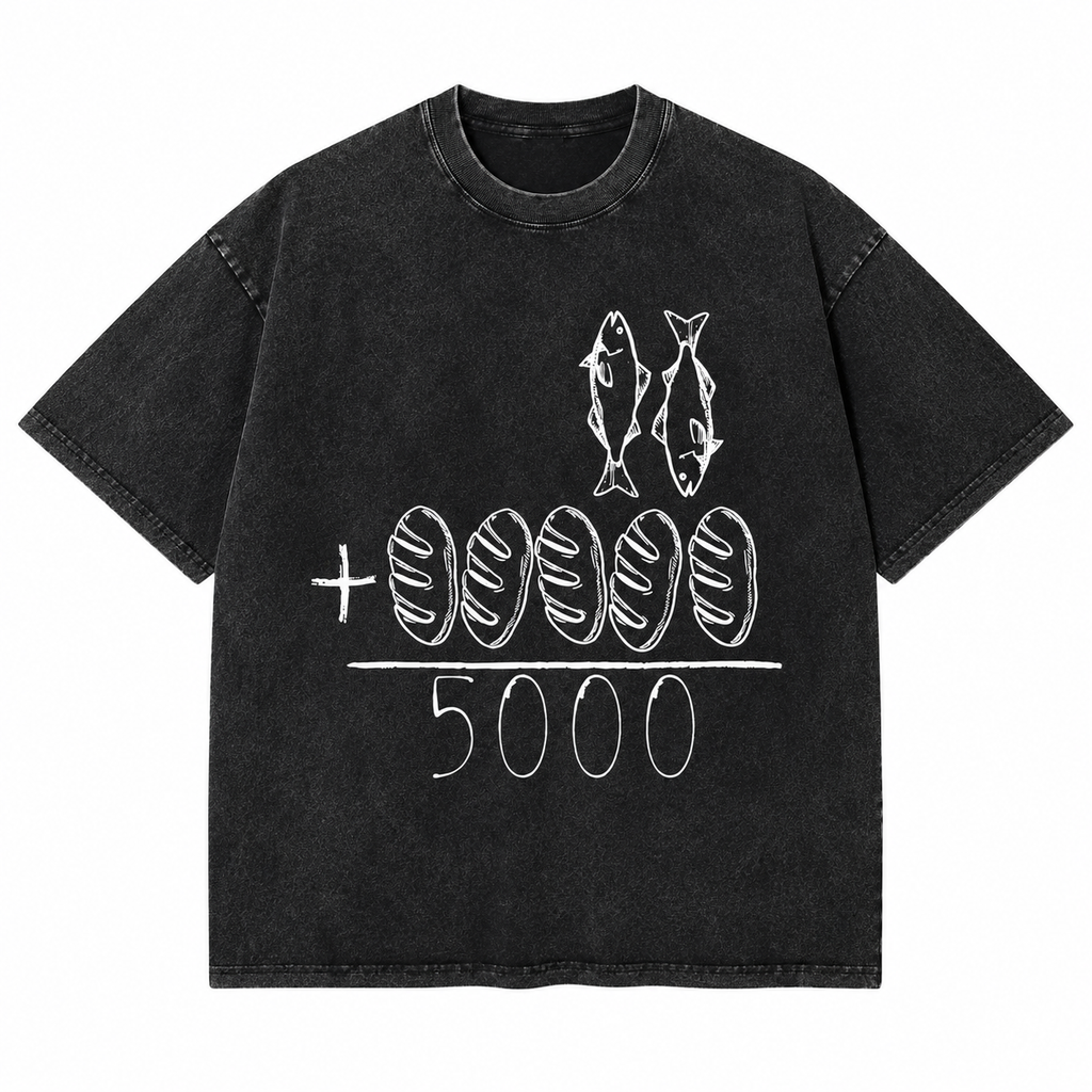 Five Loaves Two Fish Christian Graphic Tee/Sweatshirt/Hoodie, Minimalist Jesus Feeds the 5000 Faith Shirt