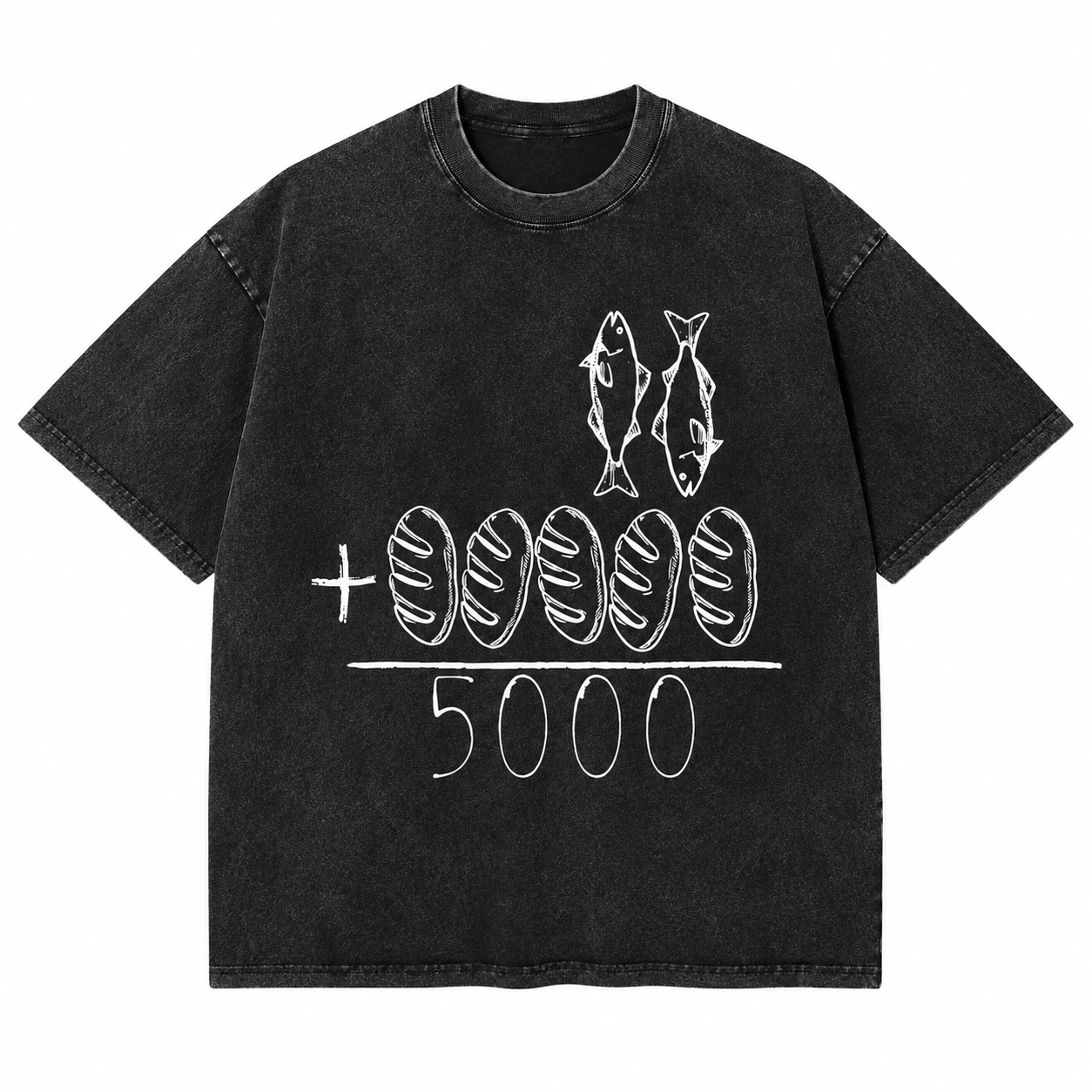 Five Loaves Two Fish Christian Graphic Tee/Sweatshirt/Hoodie, Minimalist Jesus Feeds the 5000 Faith Shirt