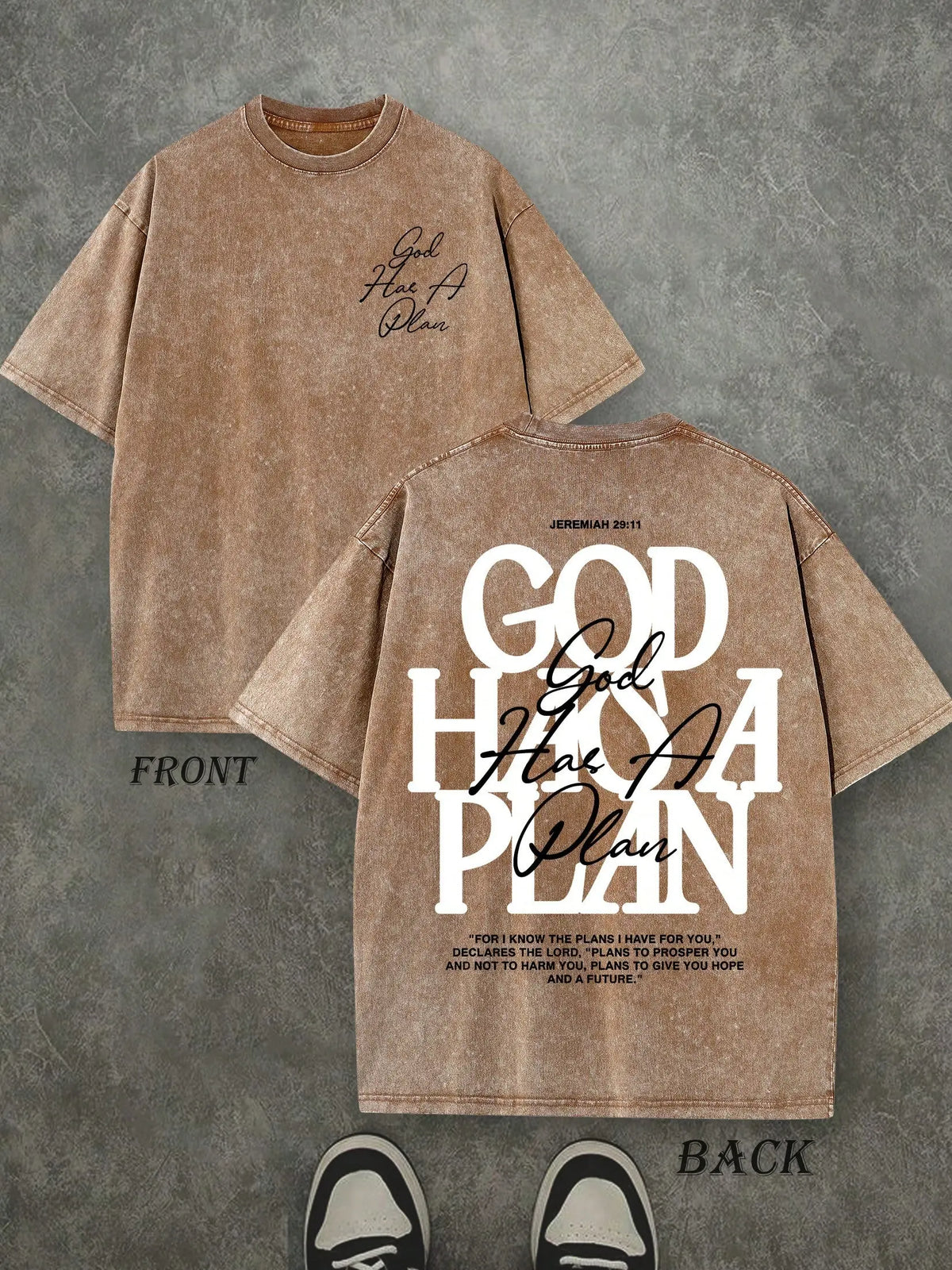 God Has a Plan T-Shirt/Sweatshirt/Hoodie – Jeremiah 29:11 Christian Vintage Washed Front & Back Graphic Tee