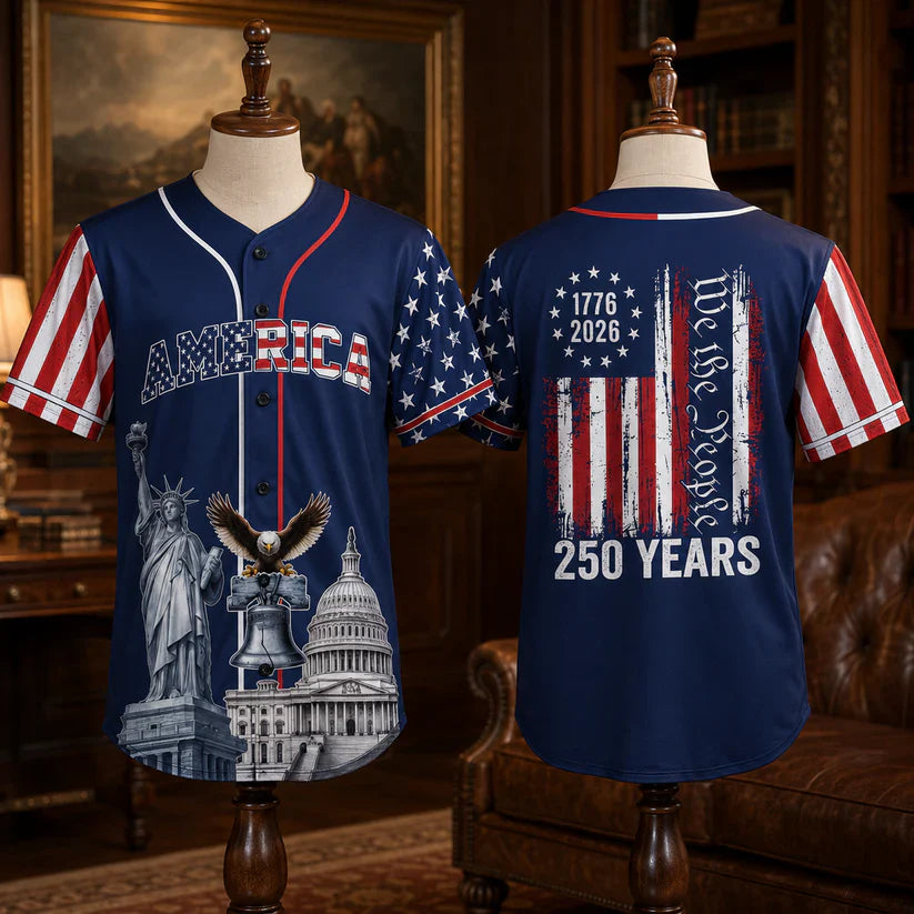 Patriotic Liberty 250th Anniversary Baseball Jersey Shirt, 1776-2026 Patriotic USA Jersey