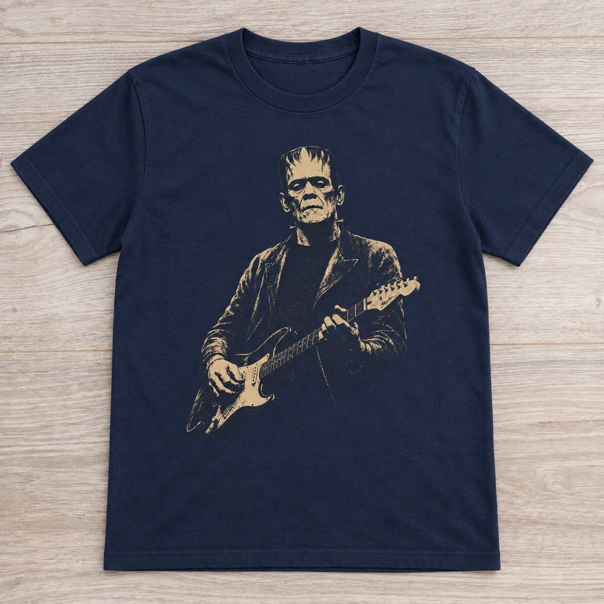 Retro Horror Monster Guitar Graphic T-Shirt, Sweatshirt & Hoodie – Vintage Gothic Halloween Rock Music Design