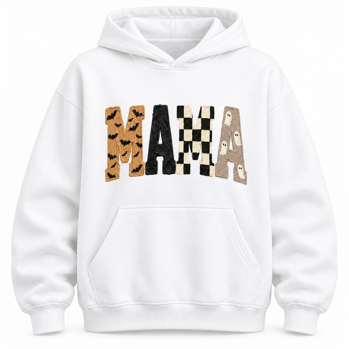 Halloween Mama Spooky Graphic T-Shirt, Sweatshirt & Hoodie – Cute Ghost & Bat Mom Apparel for Spooky Season