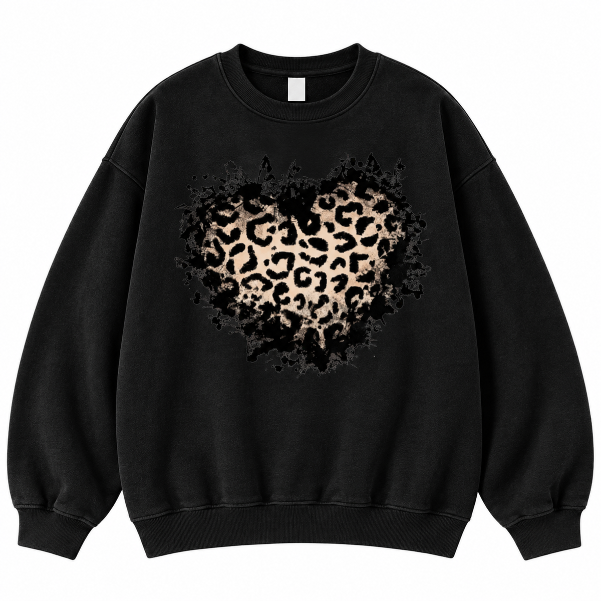 Women’s Leopard Heart Hoodie/Sweatshirt/T-shirt – Distressed Graphic Casual Pullover Sweatshirt