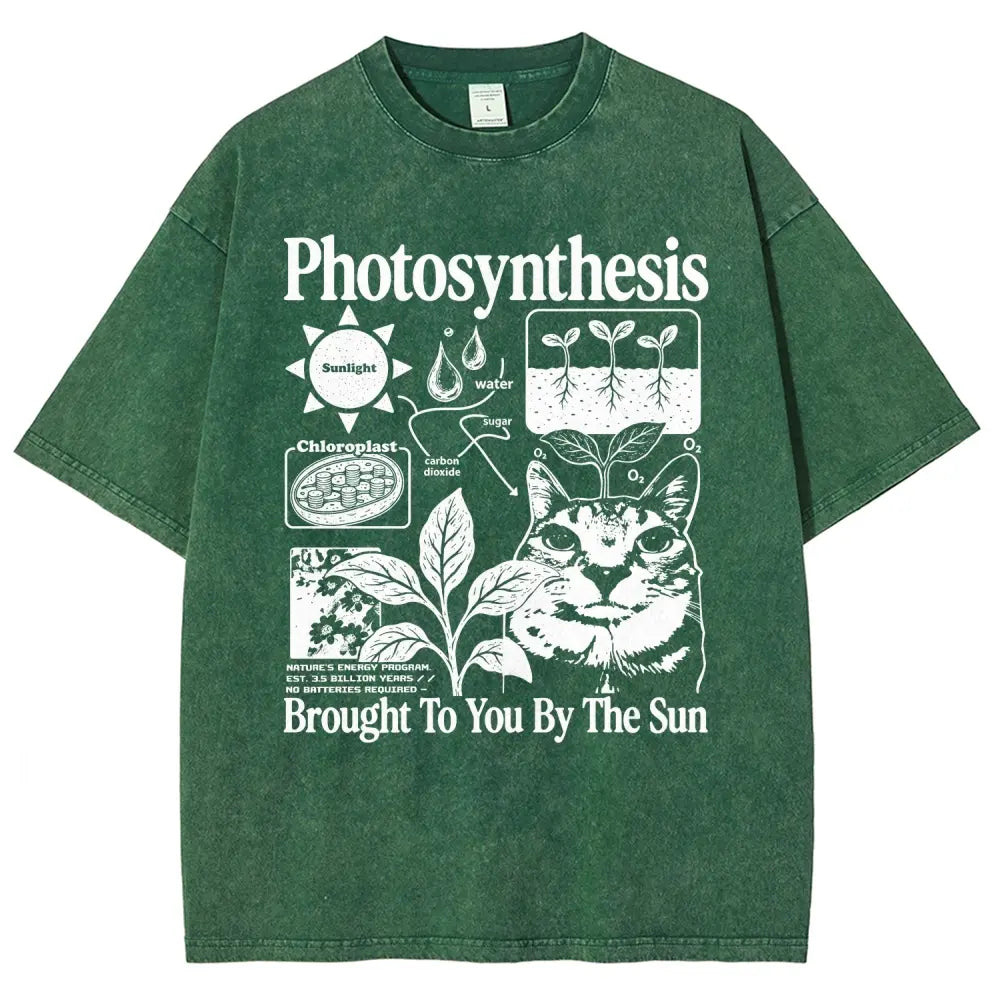 Photosynthesis Cat Graphic T-Shirt, Sweatshirt & Hoodie – Funny Science Biology Plant Lover Tee, Brought to You by the Sun Botanical Graphic, Casual Unisex Gift