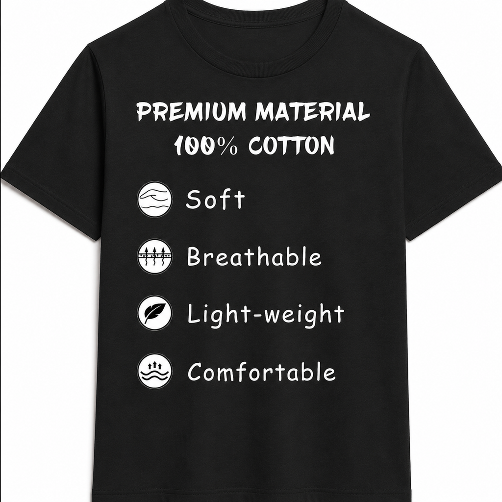 Premium Cotton Graphic Tee – Lightweight Comfortable Everyday Shirt/Sweatshirt/Hoodie