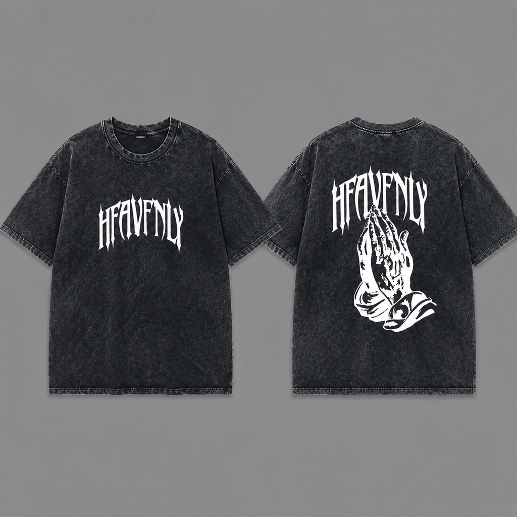 Christian Streetwear T-Shirt/Hoodie/Sweatshirt – Faith Graphic Oversized Tee With Prayer Hands Design