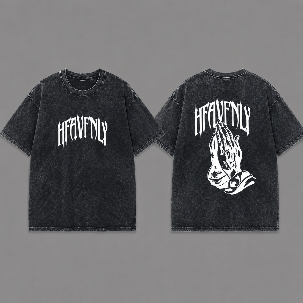 Christian Streetwear T-Shirt/Hoodie/Sweatshirt – Faith Graphic Oversized Tee With Prayer Hands Design